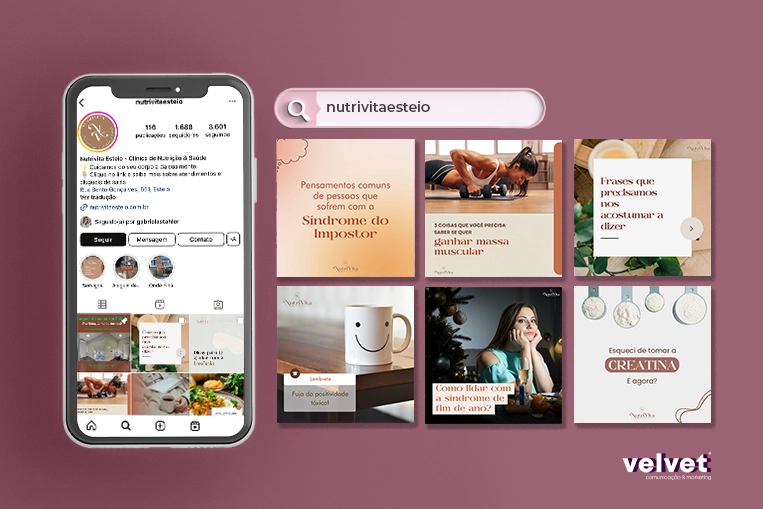 Case de sucesso em nutrição - portfólio Velvet Comunicação